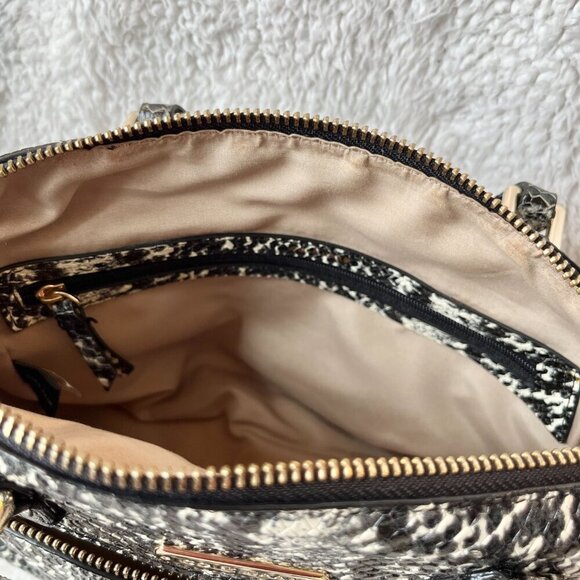 Cole Haan Leather bag Satchel or Crossbody  Snake  Embossed Cream & Black - Picture 7 of 13